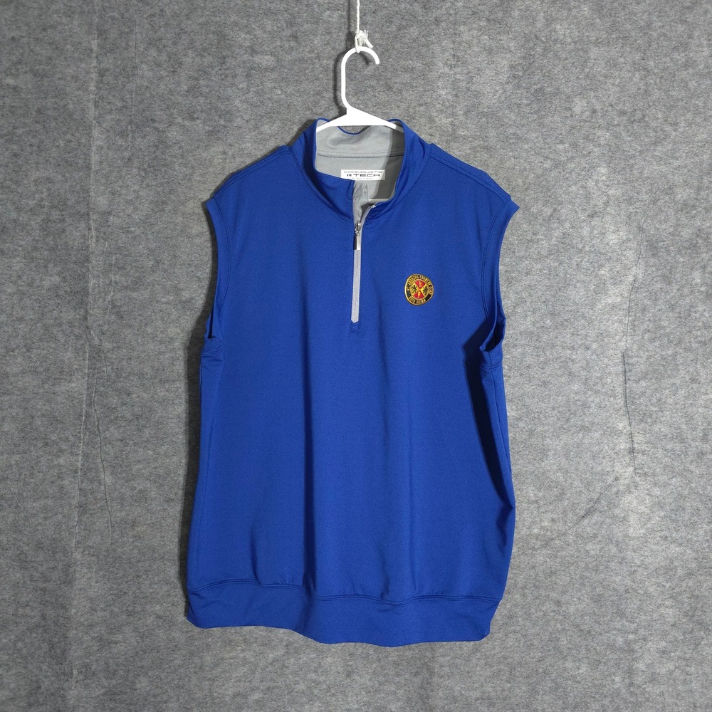 Carnoustie Tech Golf Vest Men XL Blue St Andrews Country Club Boca Raton Zip 1/4